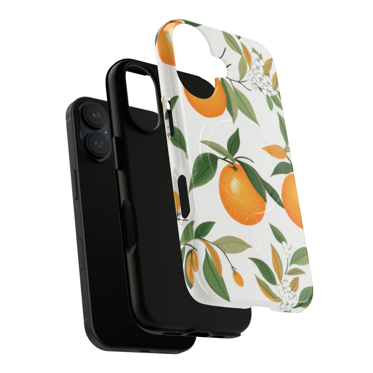 Vibrant orange watercolor painting-style design on a magnetic tough phone case - Layers