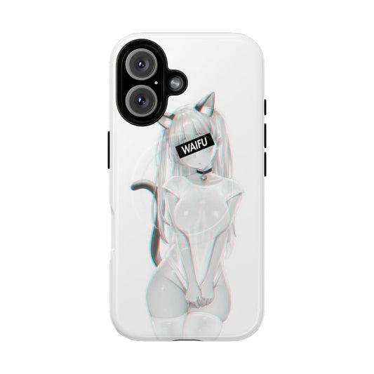 Cute anime-style girl design on a magnetic phone case