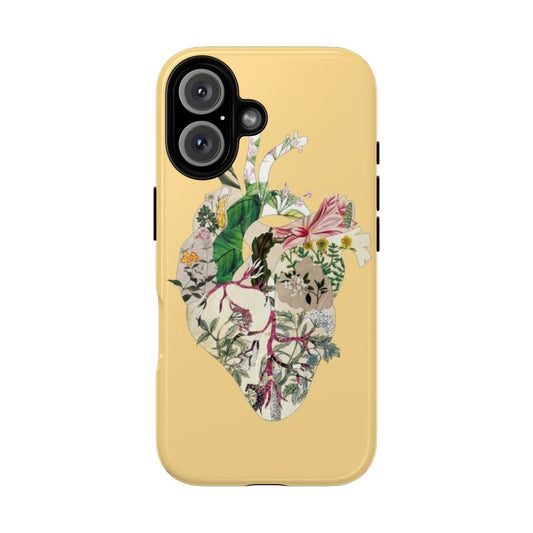 Vintage botanical heart pattern design on a magnetic tough phone case