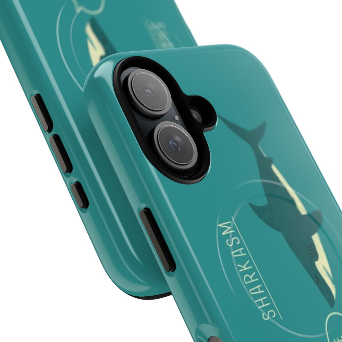 Magnetic tough phone case with a cute cartoon shark design - Detail