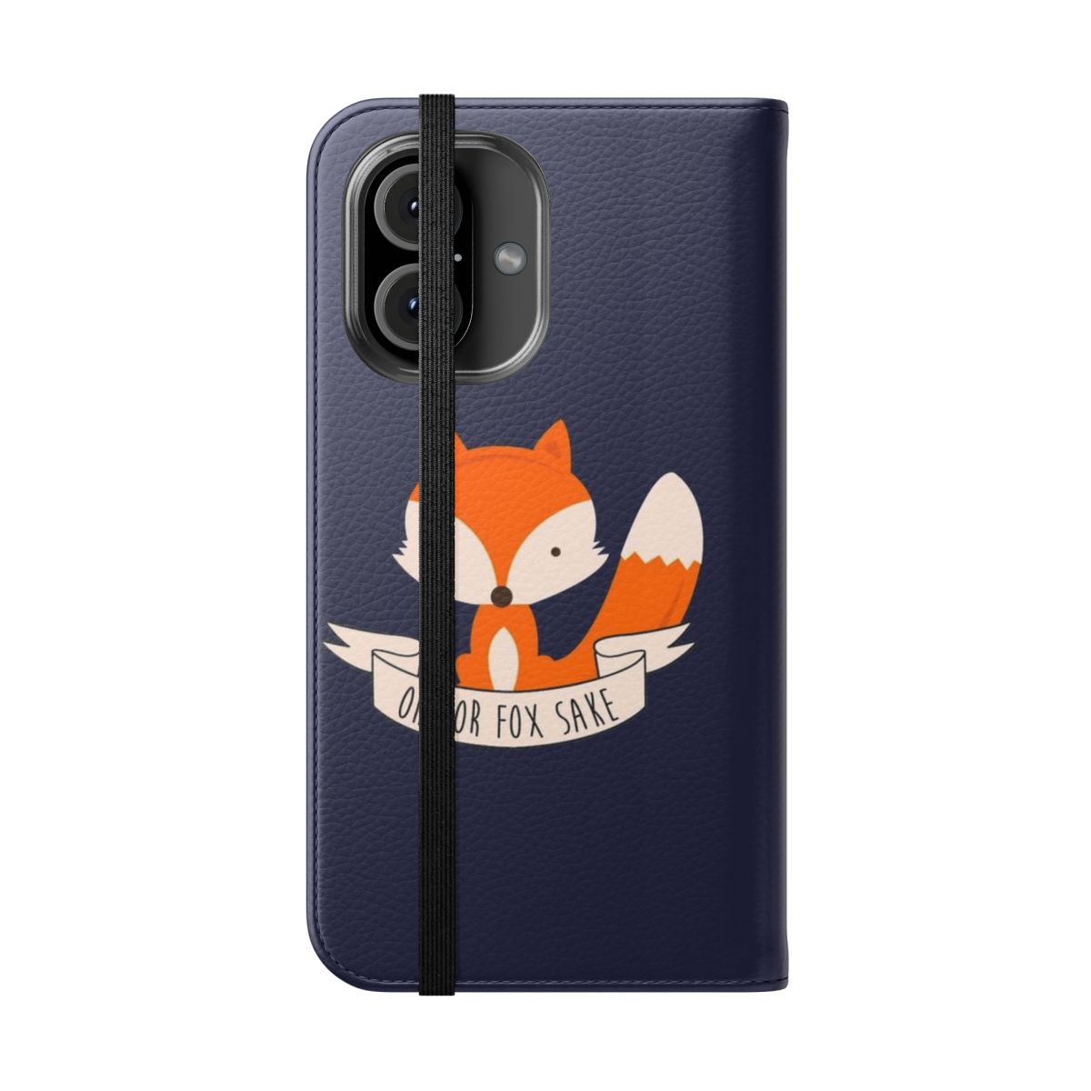 Colorful and Whimsical Fox-Themed Flip Cover Phone Case - Folded Front