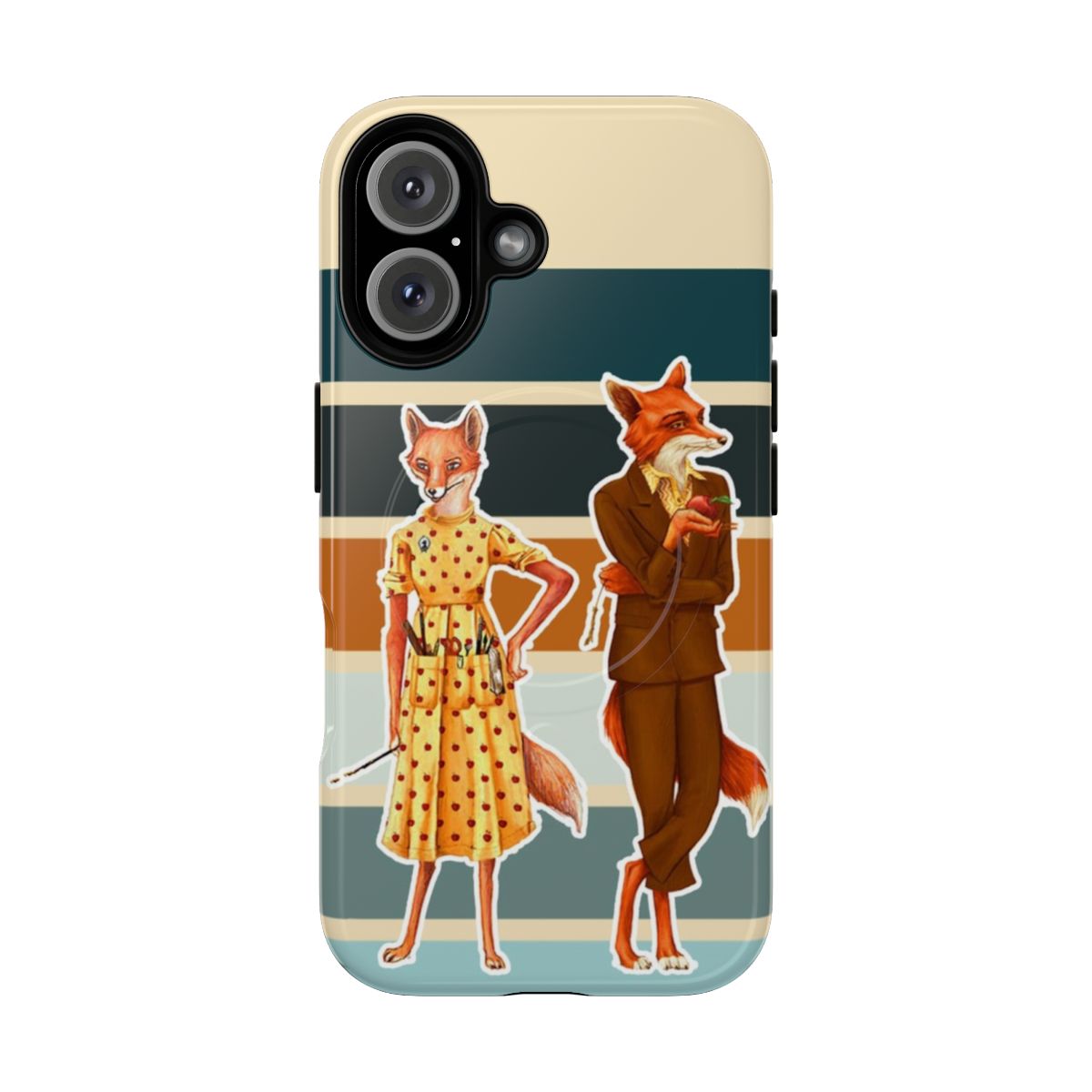 Magnetic phone case featuring the characters of Fantastic Mr. Fox and Mrs. Fox