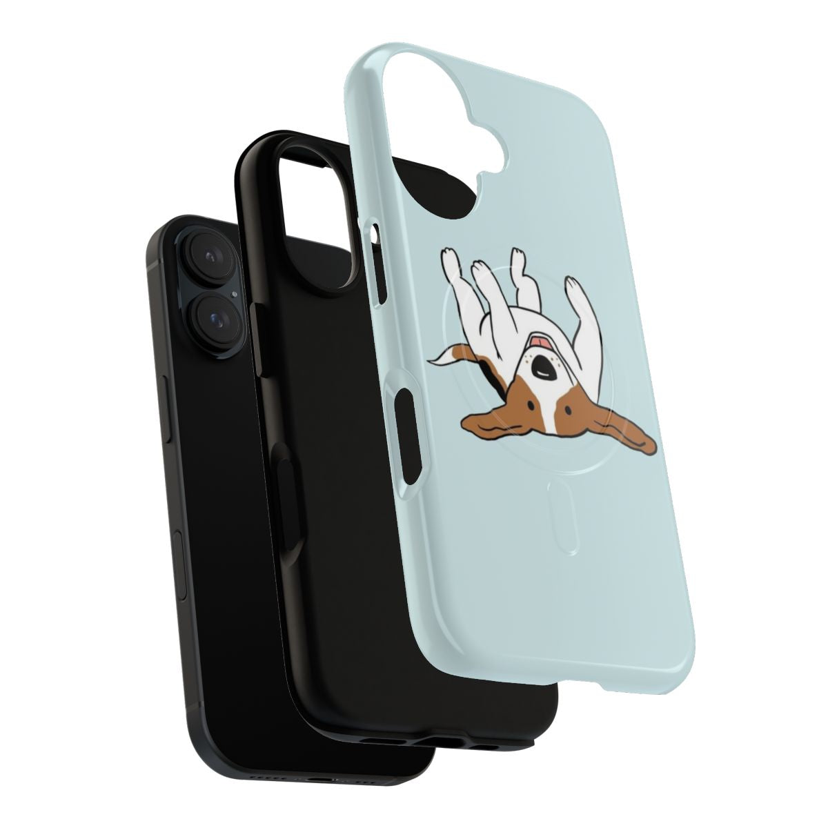 Cute cartoon beagle design on a magnetic phone case - Layers