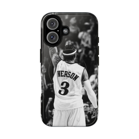 Magnetic tough phone case featuring an Allen Iverson inspired design