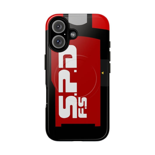 Dekaranger-themed magnetic tough phone case with space police design