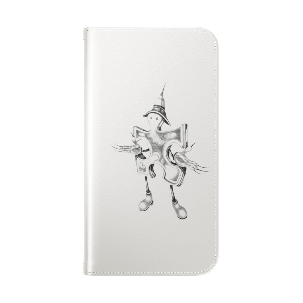 Flip cover phone case featuring artwork inspired by the indie band The Garden - Folded Back