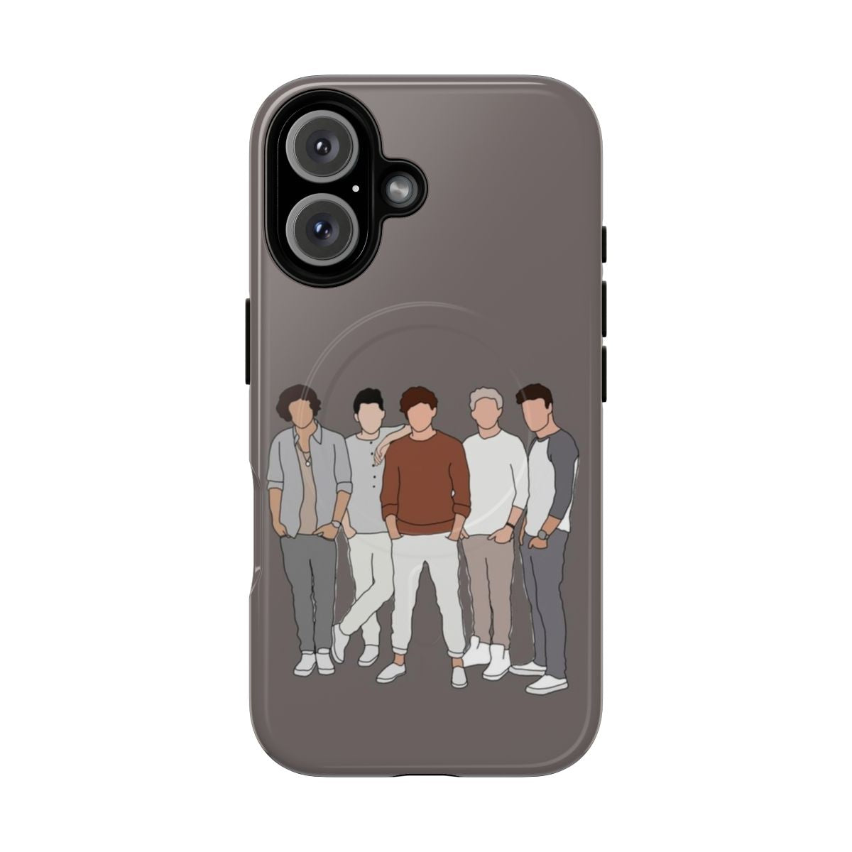 Stylish magnetic protective phone case featuring a one direction design