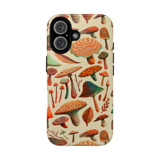 Mushroom-patterned magnetic phone case for nature photography