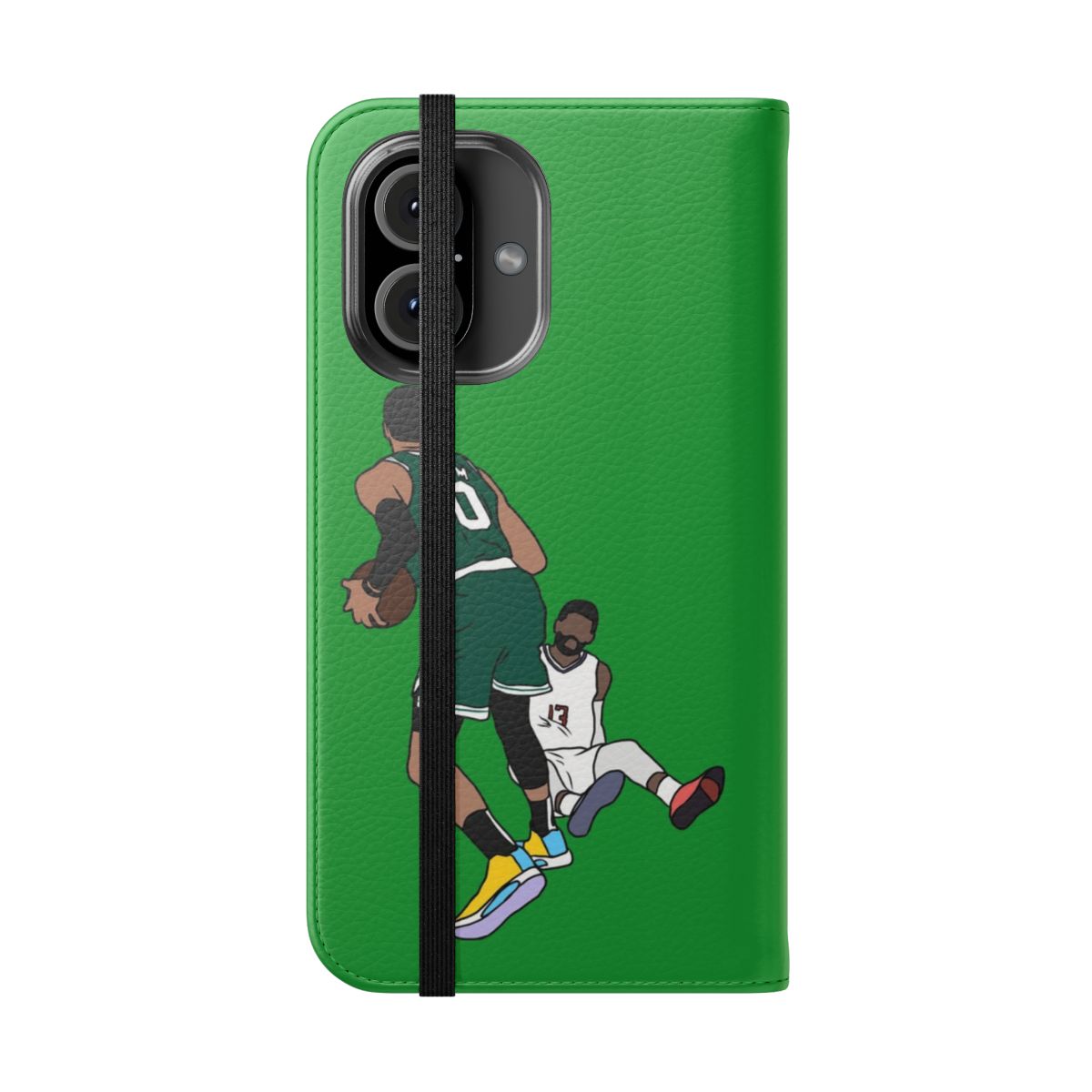 Jayson Tatum basketball player crossing over Paul George on a flip cover phone case - Folded Front