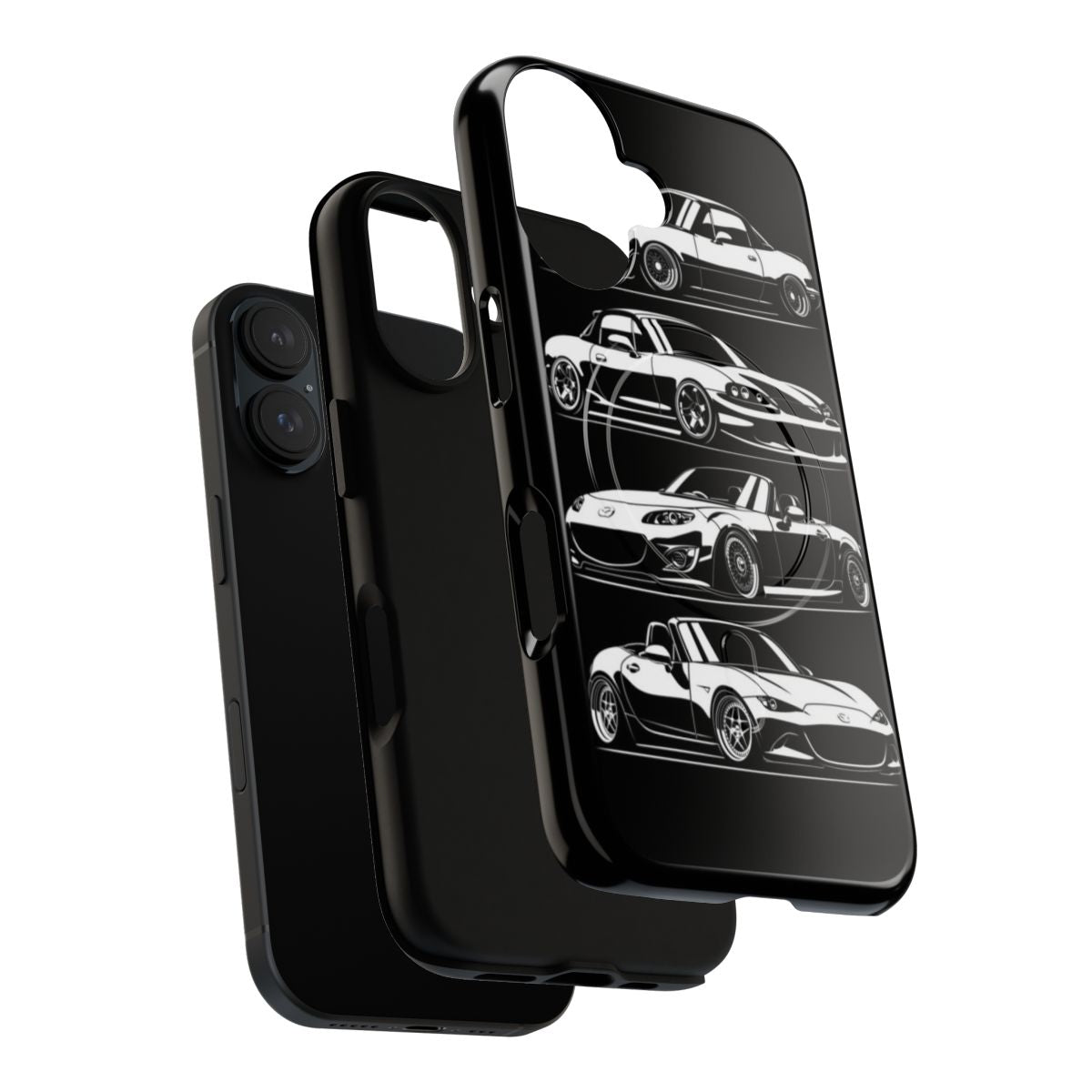 Magnetic tough phone case featuring the Mazda Miata MX5 sports car design - Layers