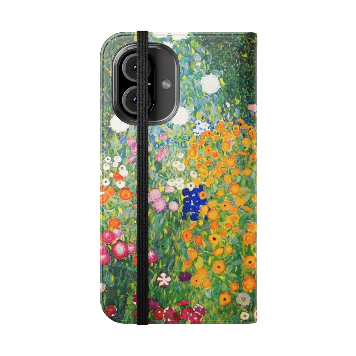 Colorful Gustav Klimt-inspired floral phone case - Folded Front