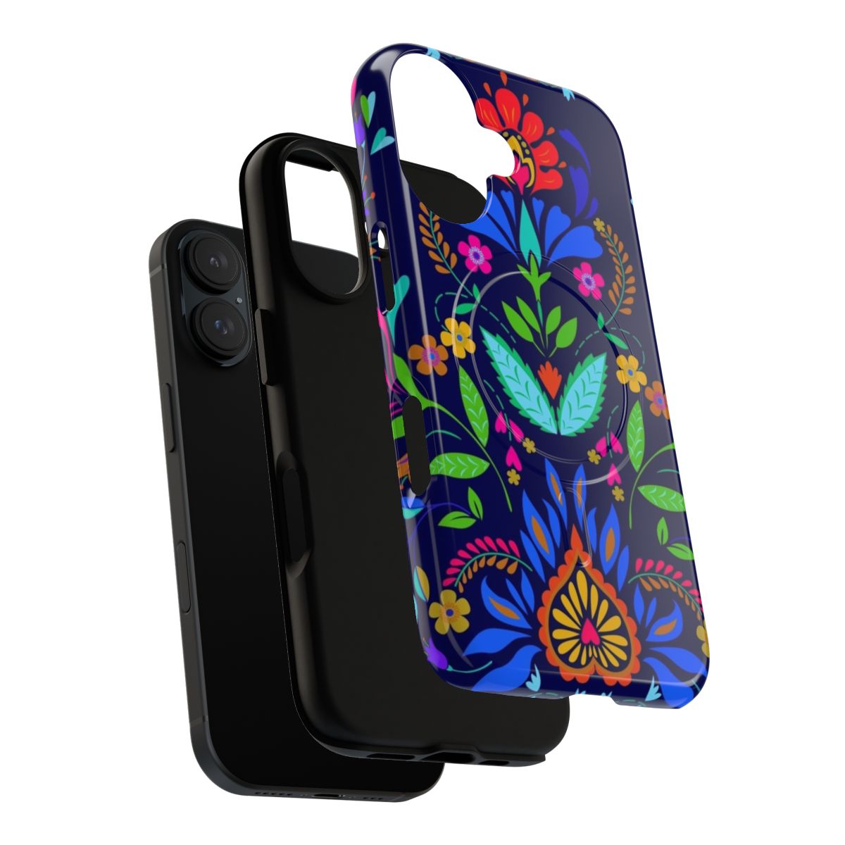 Boho Mexican floral pattern design on a durable magnetic phone case - Layers