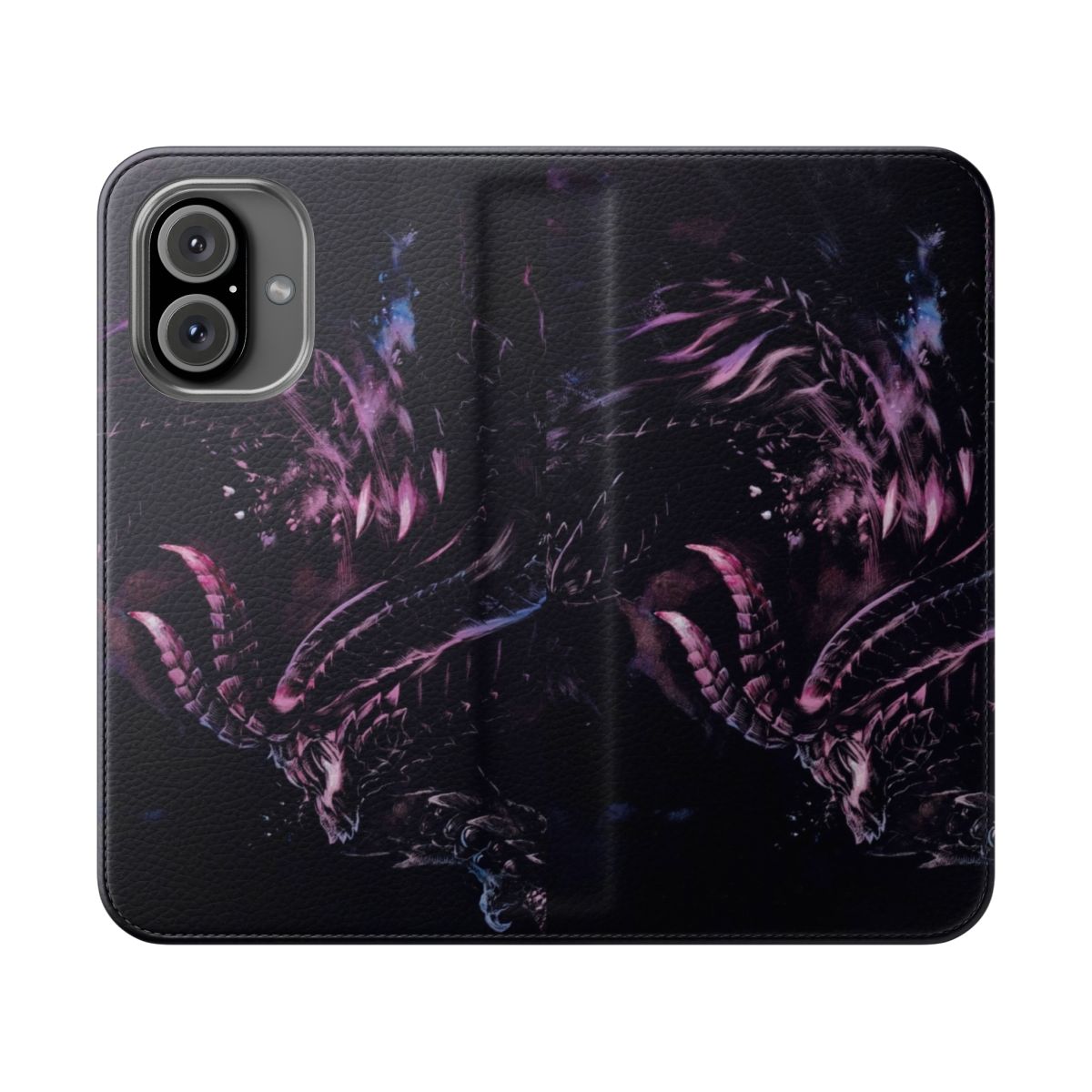 Artistic illustration of the fearsome Gore Magala creature from the Monster Hunter video game series, featured on a stylish phone case.