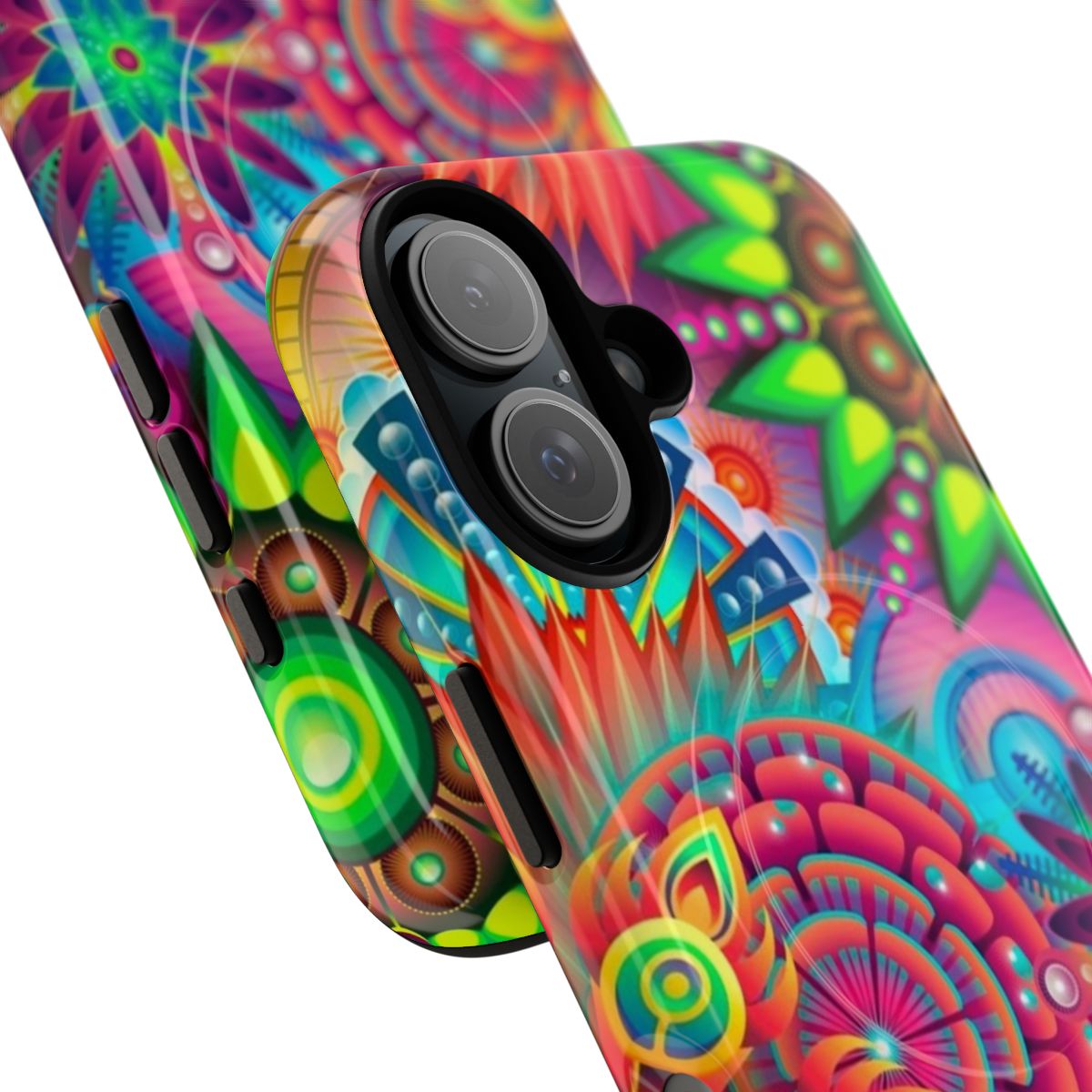 Vibrant floral design magnetic tough phone case - Detail