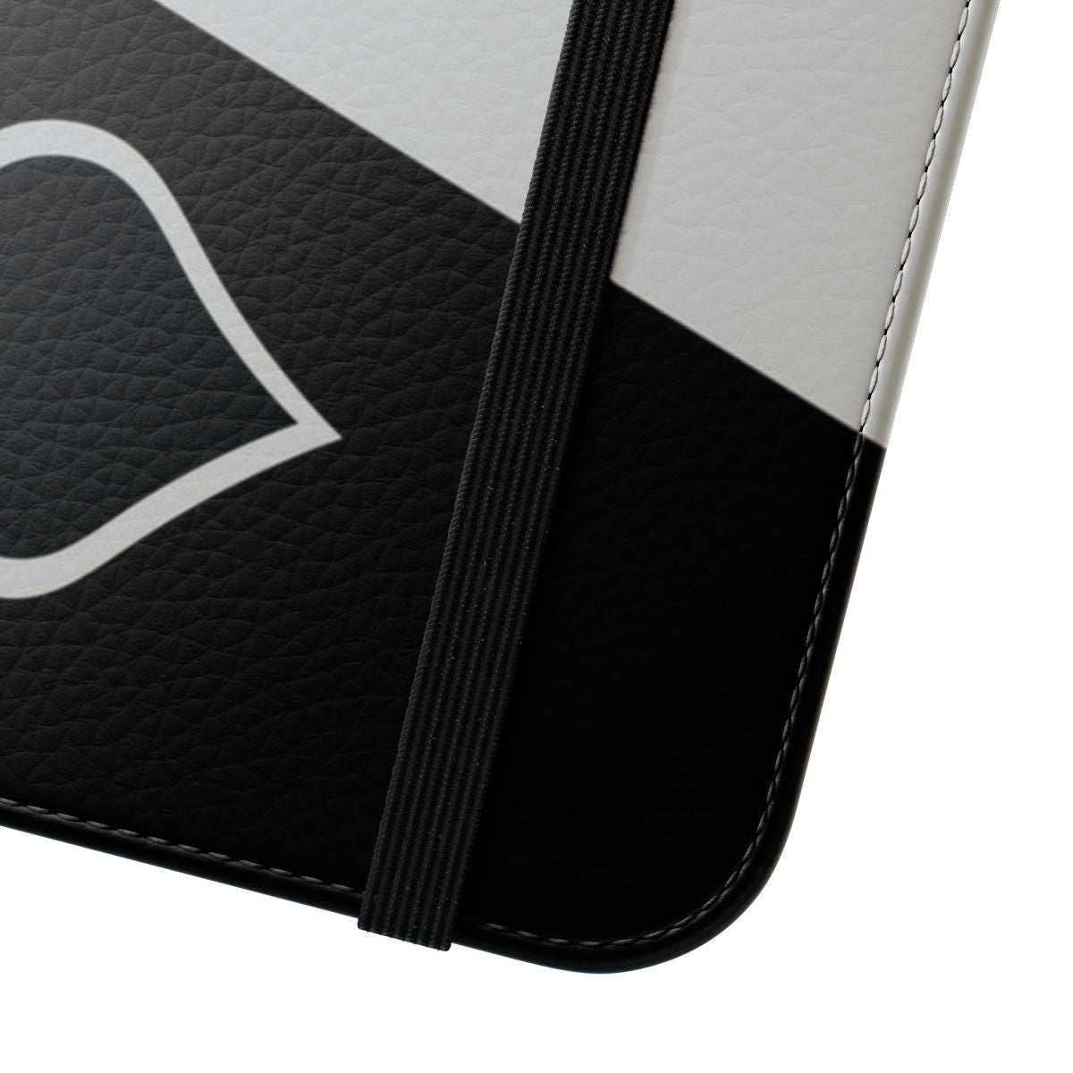 Destiny-inspired phone case with black and white striped Ace of Spades design - Close Up