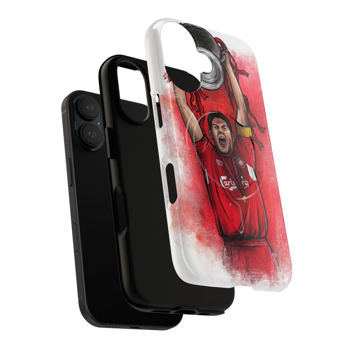 Magnetic phone case with image of Steven Gerrard, Liverpool FC captain and legend - Layers