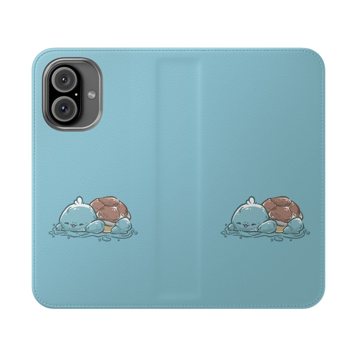 Kawaii blue turtle anime-inspired phone case