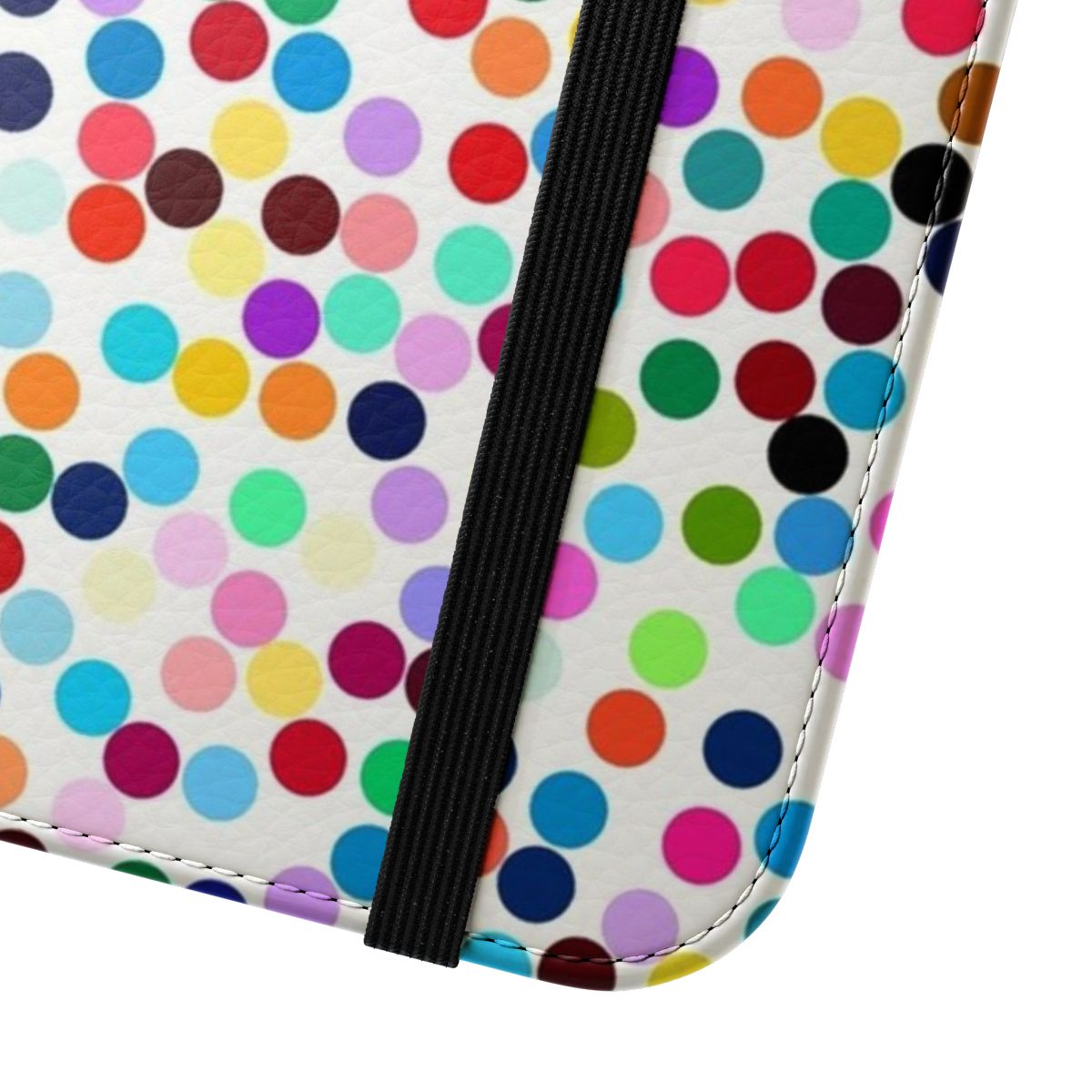 Vibrant polka dot phone case inspired by the artwork of Robert Hirst - Close Up