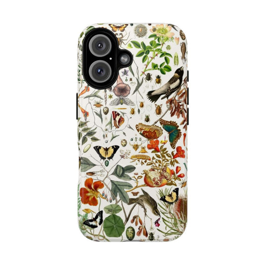 Vibrant phone case with a nature-inspired botanical and wildlife design