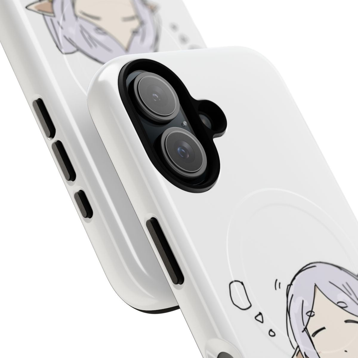 Frieren-inspired magnetic phone case with anime and fantasy design - Detail