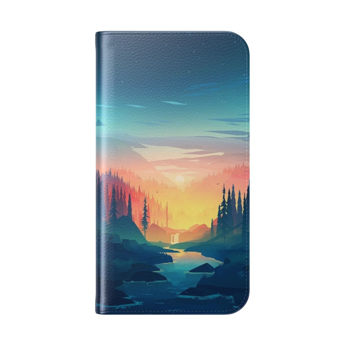 Wilderness-Inspired Nature Phone Case with Scenic Landscape Design - Folded Back