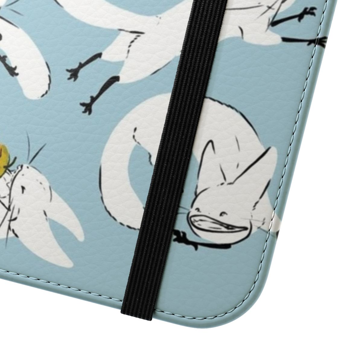 White flip cover phone case with an illustration of a loth cat from Star Wars Rebels - Close Up