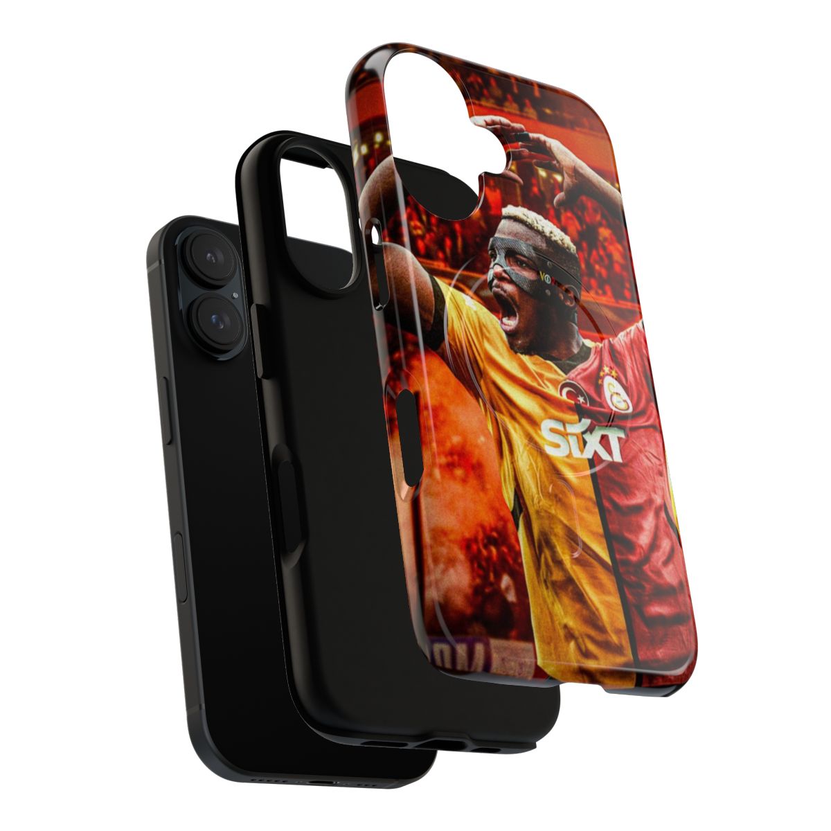 Galatasaray-inspired magnetic tough phone case featuring Victor Osimhen, the Nigerian soccer player from Napoli - Layers