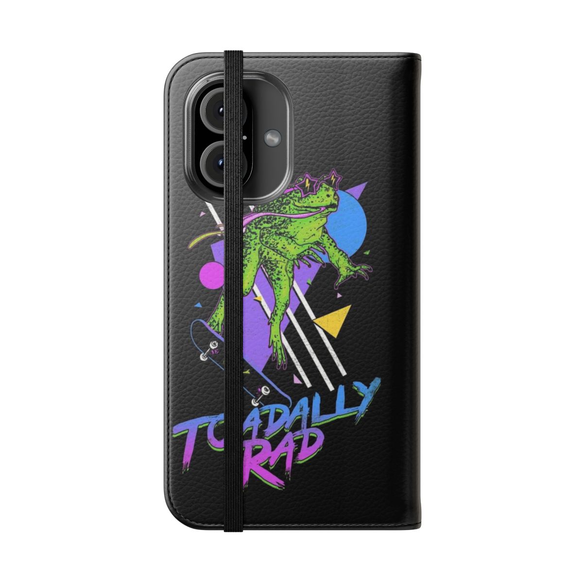 Vintage-inspired retro phone case featuring a cool frog design - Folded Front