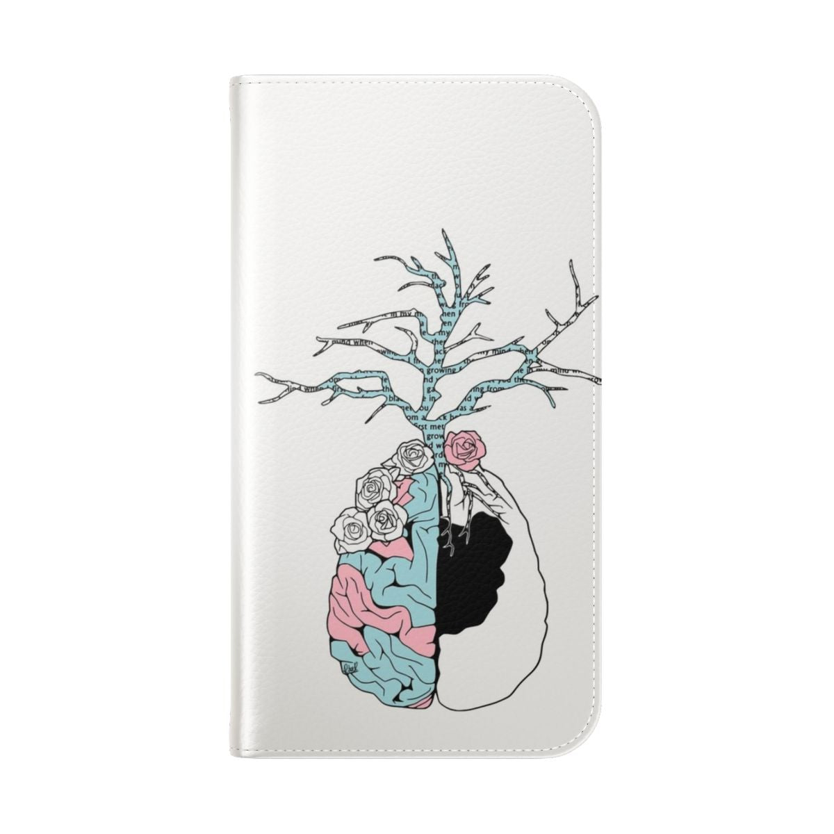 Halsey inspired garden grunge floral design printed on a protective flip phone case - Folded Back