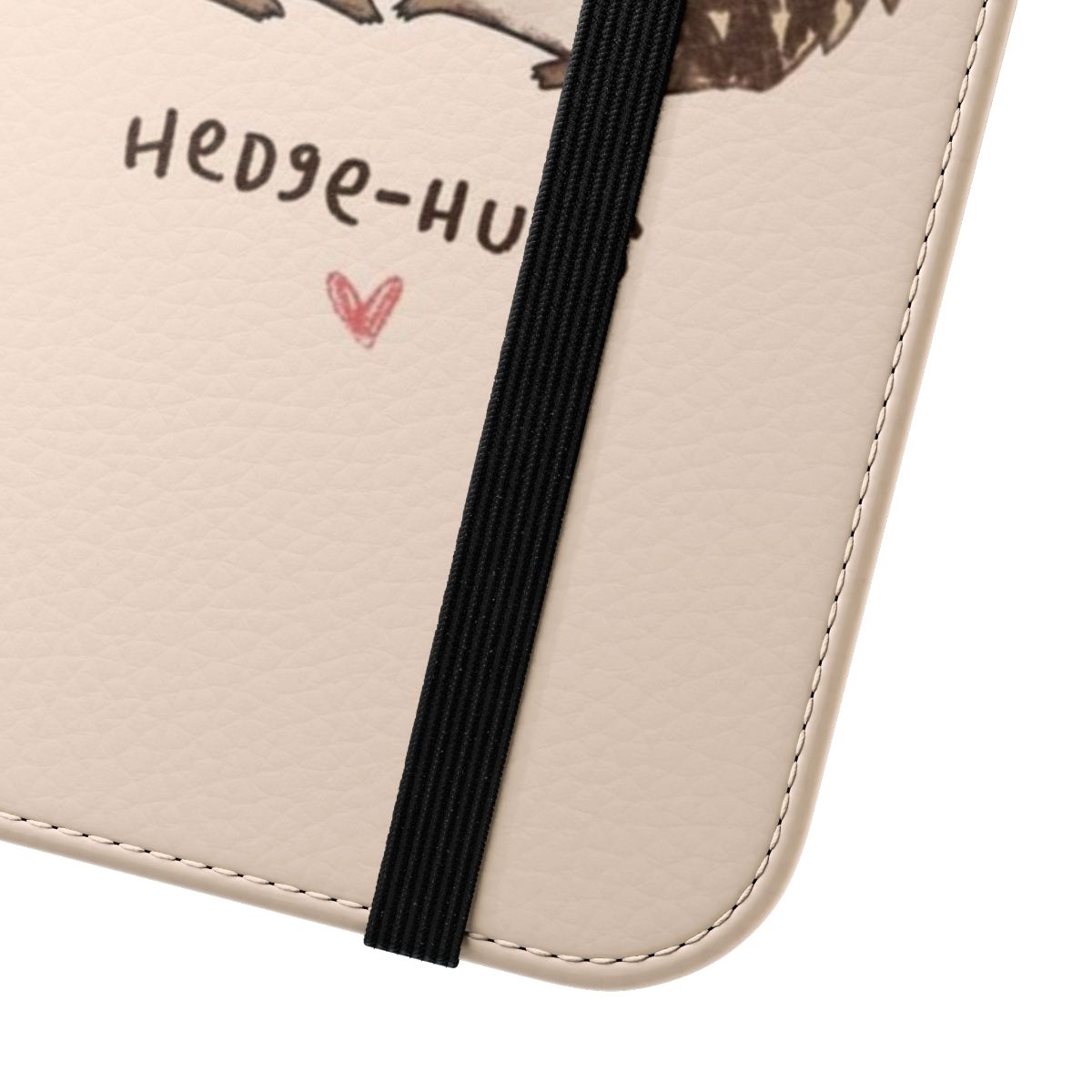 Hedgehog phone case with a cute hugging design - Close Up