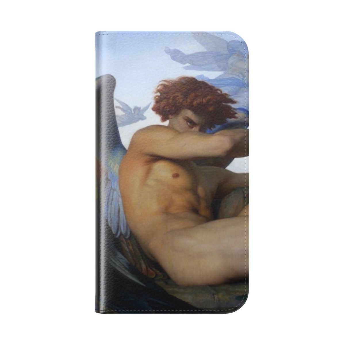 Vintage-style phone case cover featuring a fallen angel illustration - Folded Back