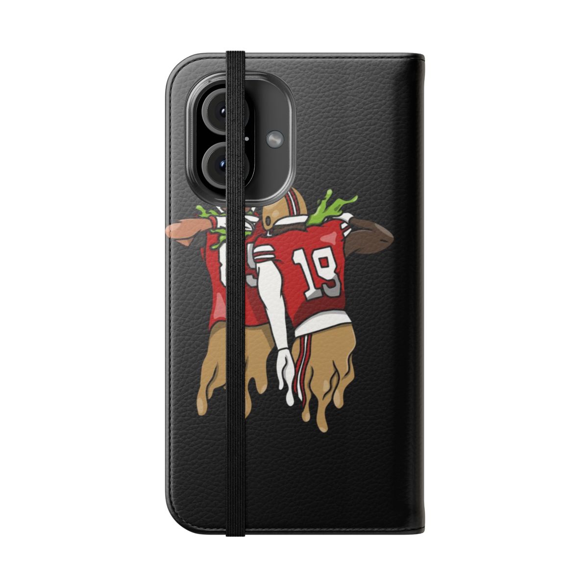 Slime-inspired flip cover phone case for San Francisco 49ers fans - Folded Front