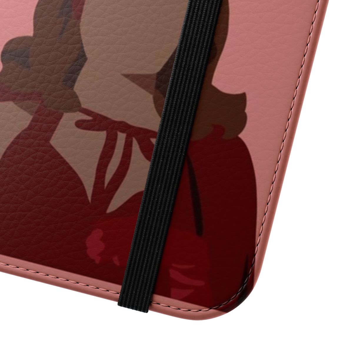 Retro-style phone case featuring the Scarlet Witch character, Elizabeth Olsen - Close Up