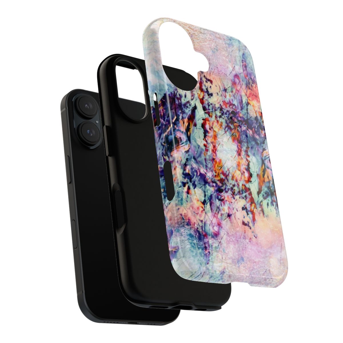 Colorful and textured abstract phone case design for mindful self-expression - Layers