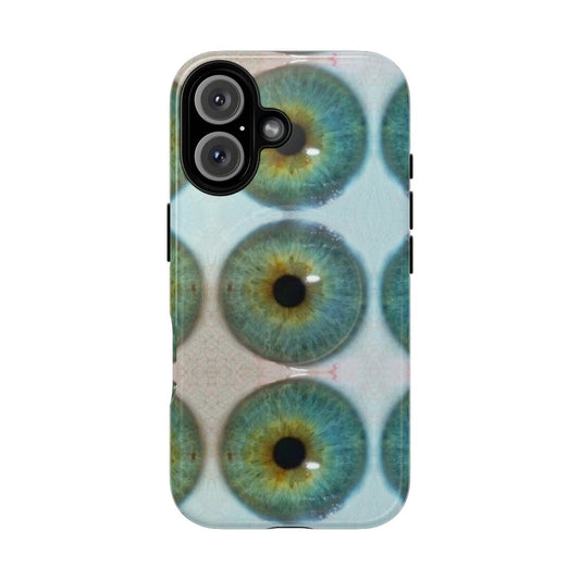 Personalized tough magnetic phone case with eye design