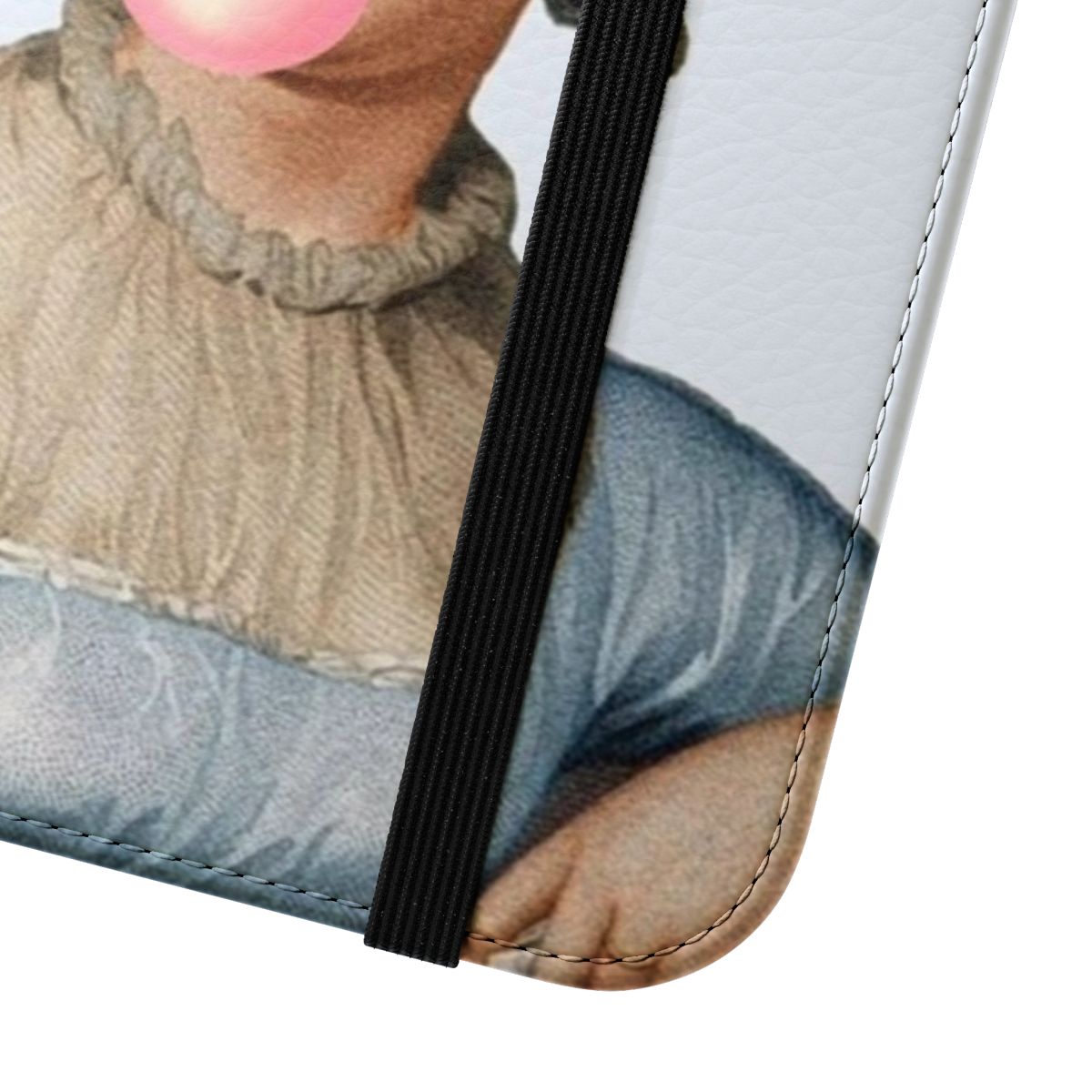 Flip cover phone case featuring a quote from Jane Austen's writing - Close Up