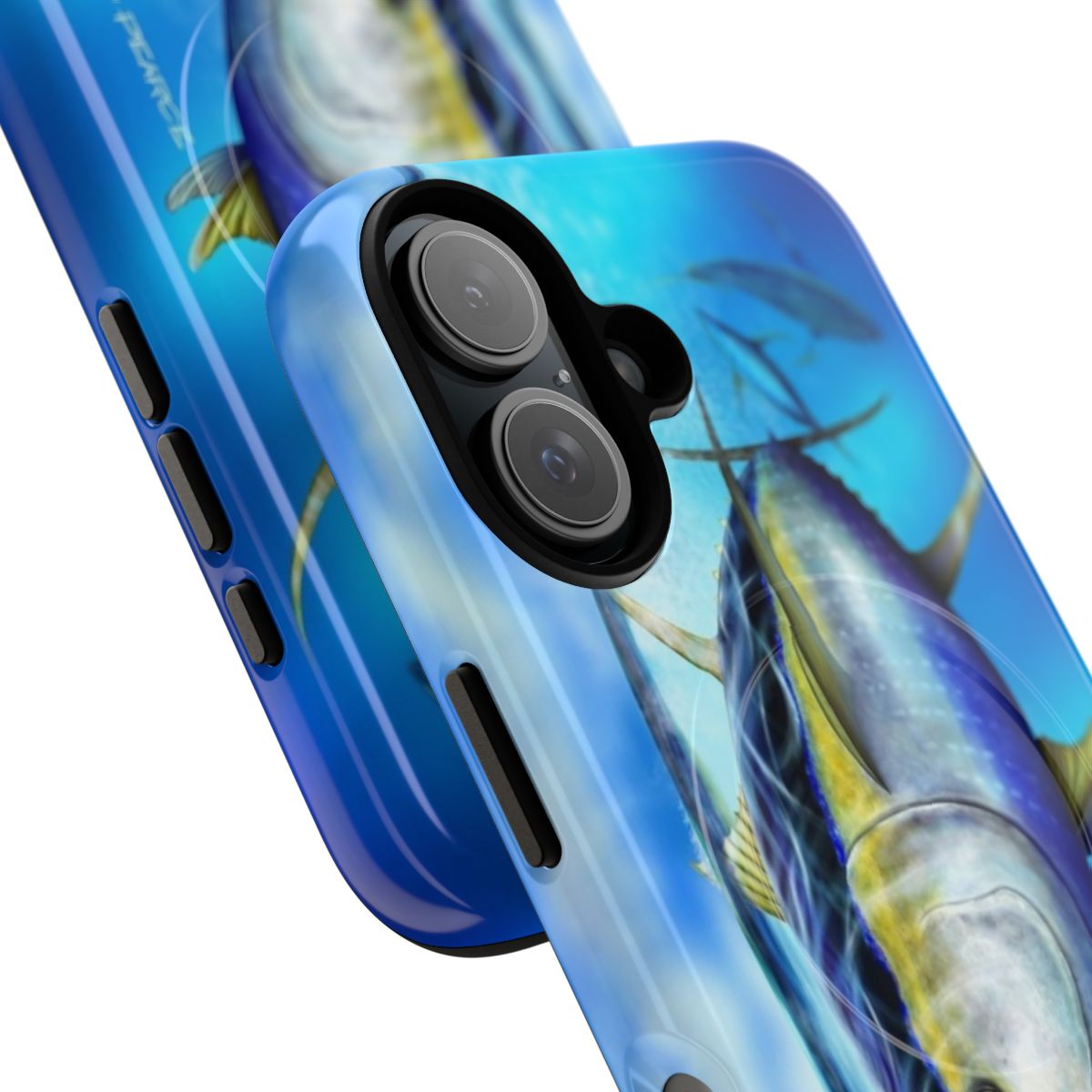 Yellowfin tuna-themed tough and magnetic phone case - Detail