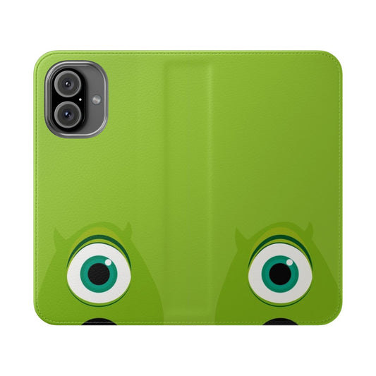 Minimalist phone case with Mike Wazowski design from the Pixar movie Monsters Inc.