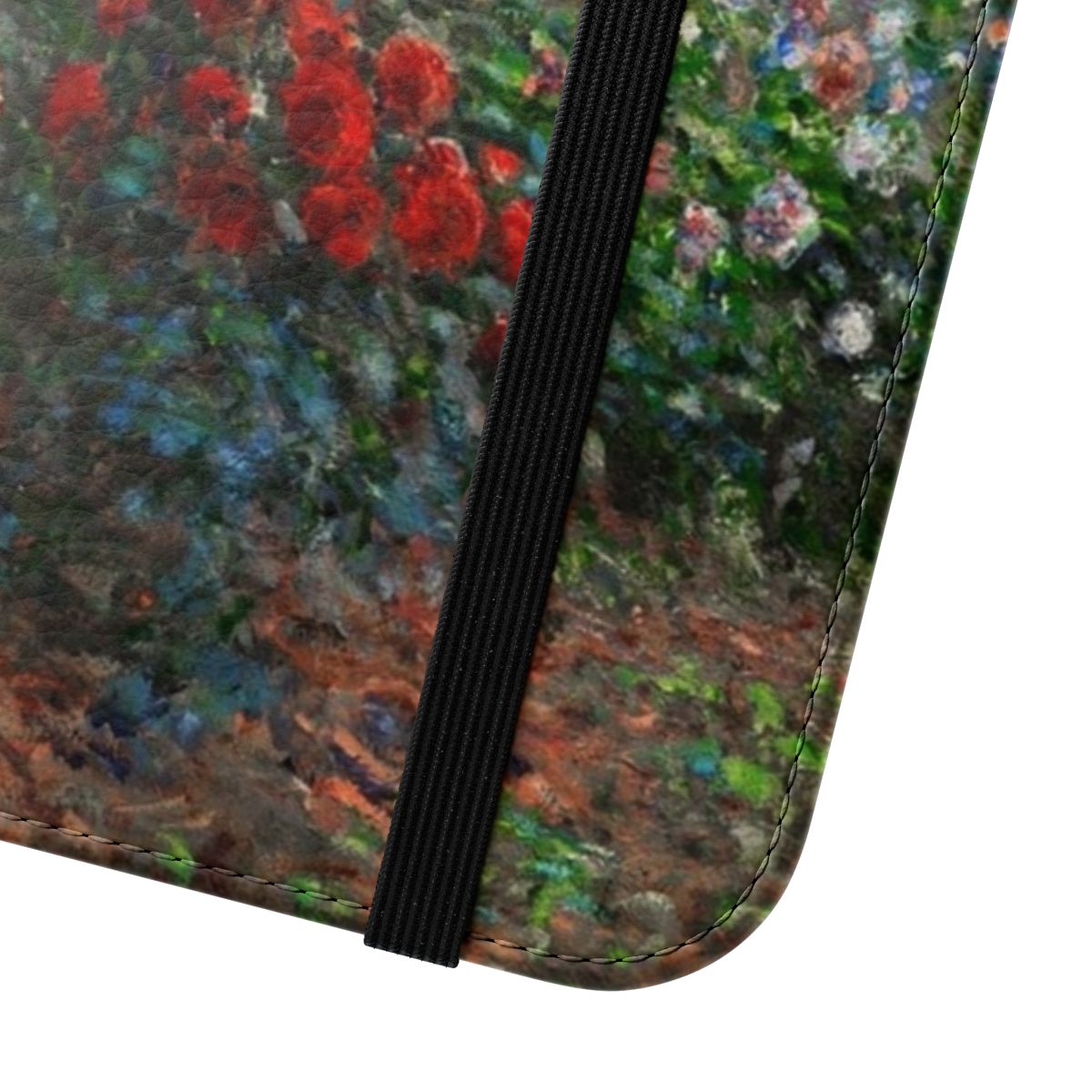 Vibrant floral landscape art featuring Claude Monet's garden in Argenteuil, printed on a high-quality phone case. - Close Up