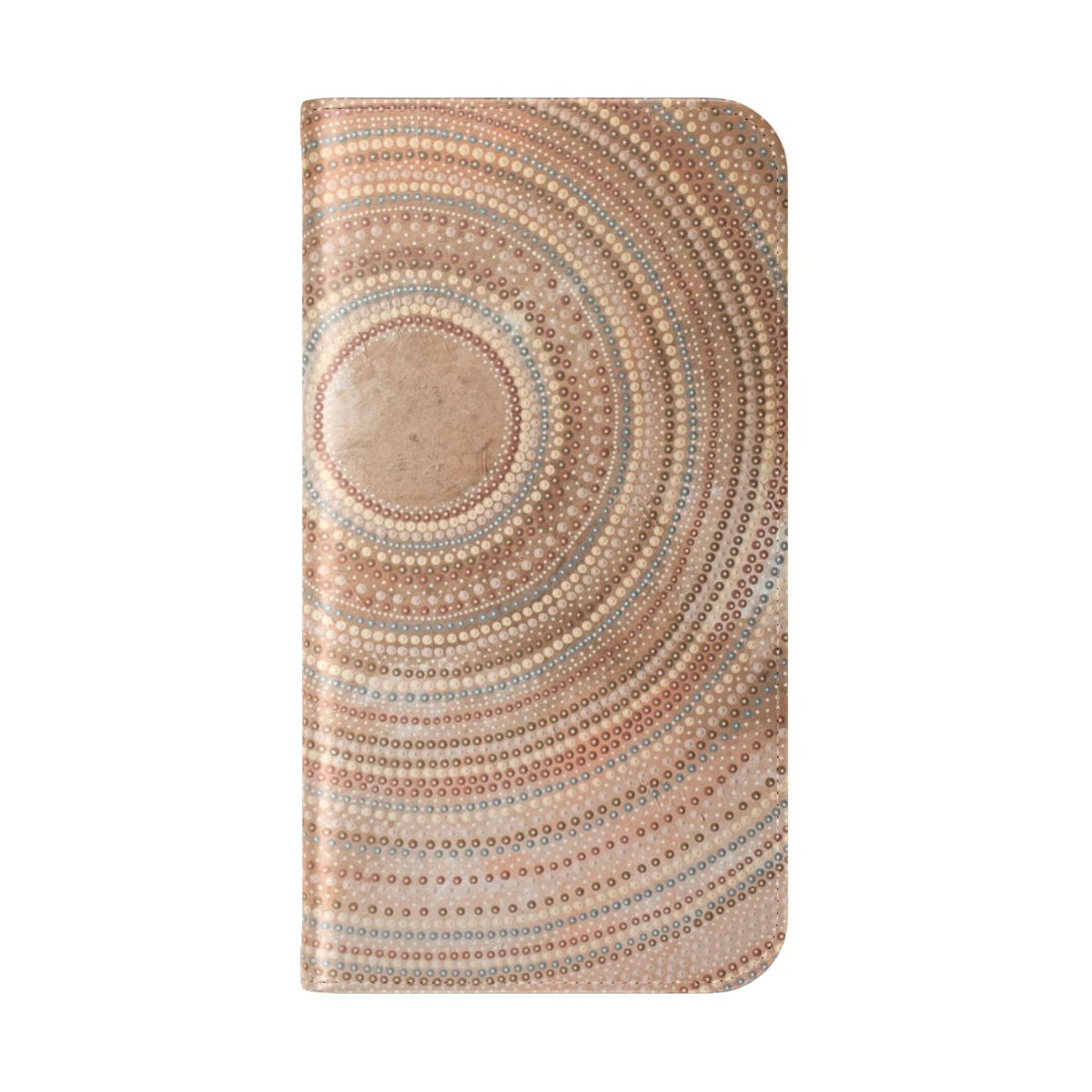 Vibrant phone case featuring aboriginal-style dot painting design - Folded Back