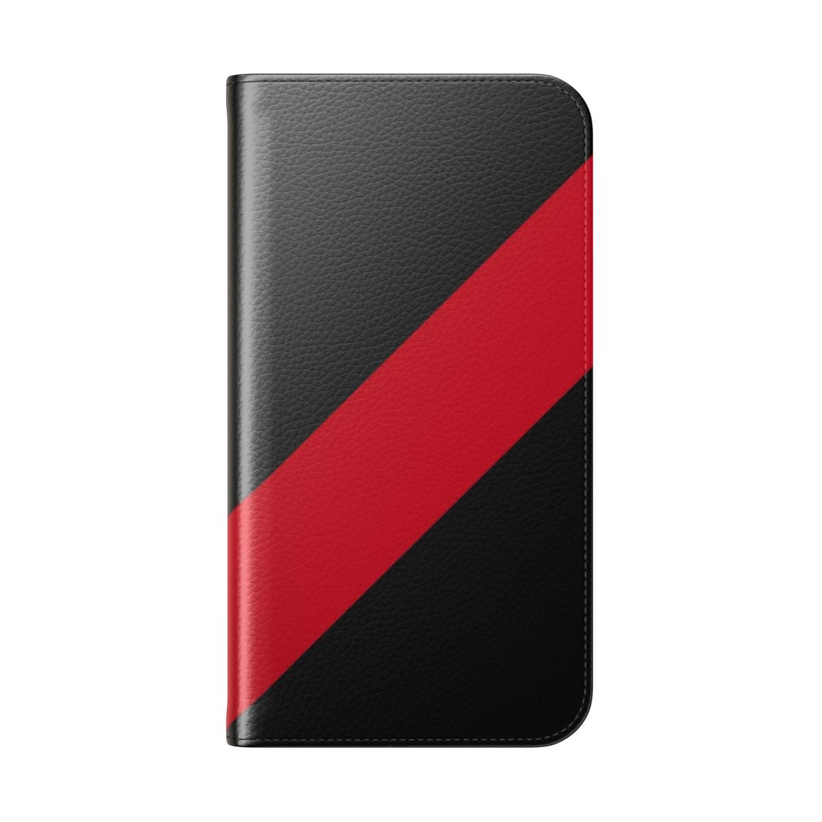 Red and black phone case with Essendon Bombers branding - Folded Back