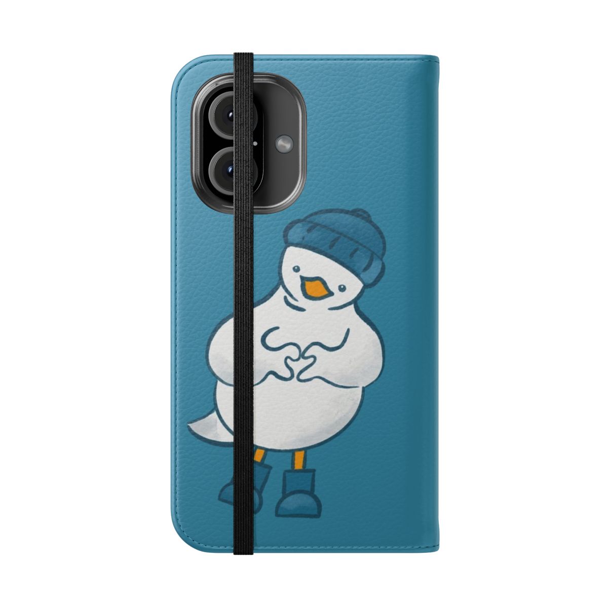 A stylish flip phone case featuring a seagull design, perfect for coastal and beach-inspired style. - Folded Front