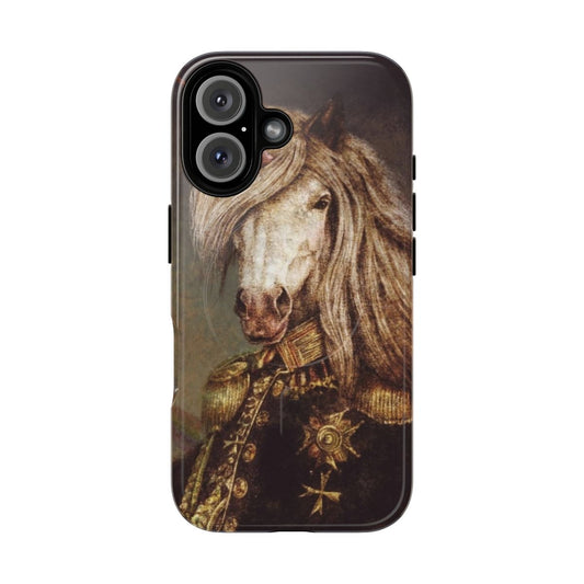 Vintage-inspired fantasy phone case with a unicorn and other wild animals