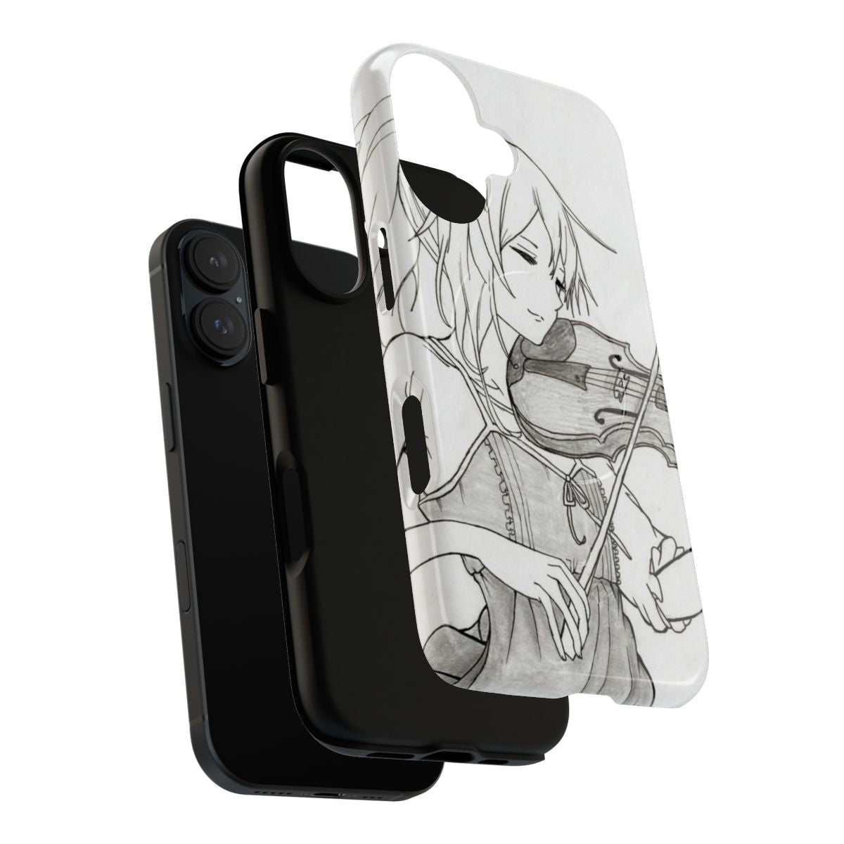 Magnetic tough phone case inspired by the anime series "Your Lie in April" featuring the character Kaori. - Layers