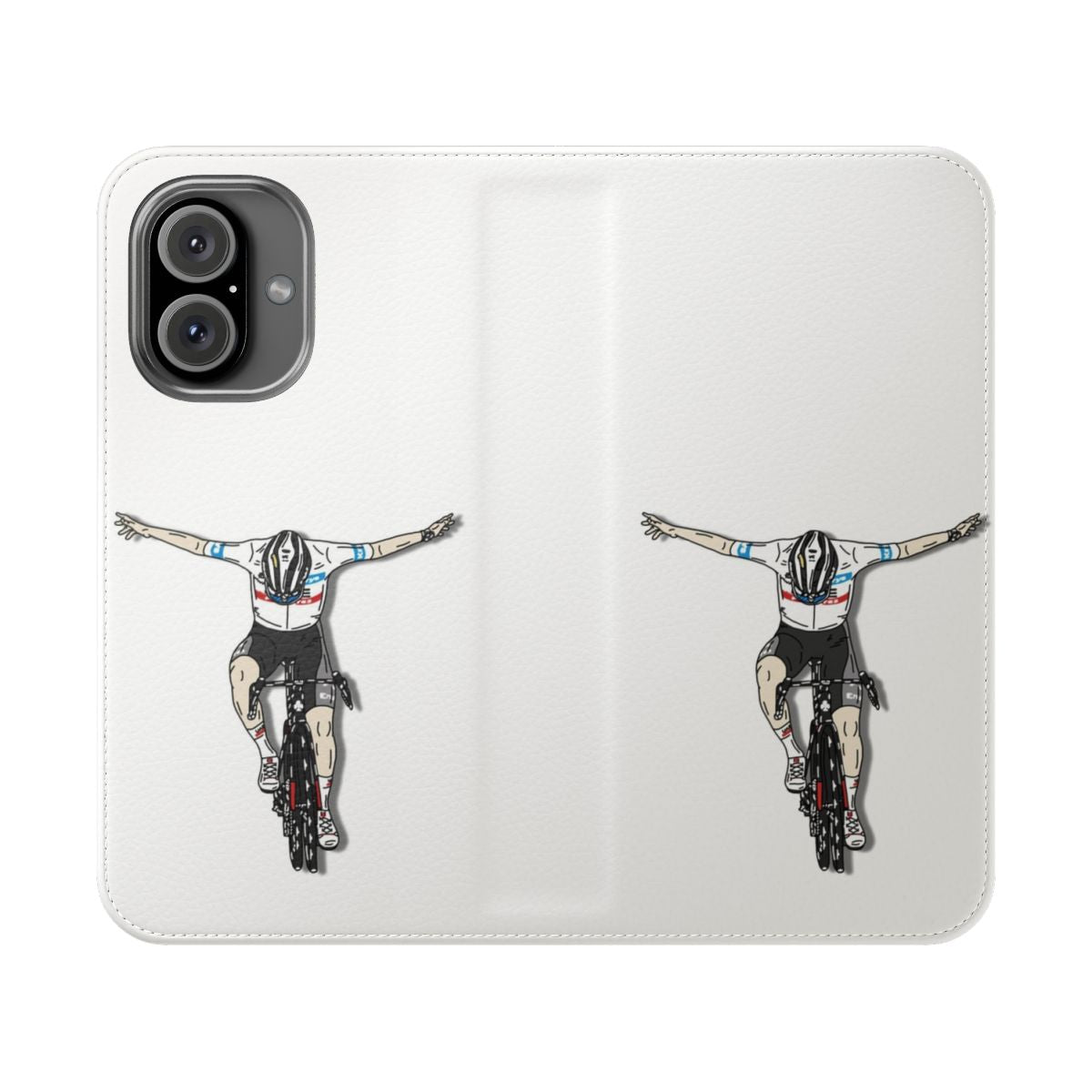 Colorful cycling jersey-inspired phone case with polka dot design