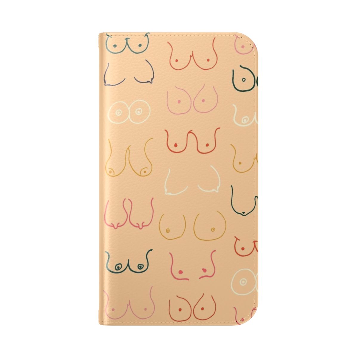 Pastel phone case with a fun and empowering boob print design - Folded Back