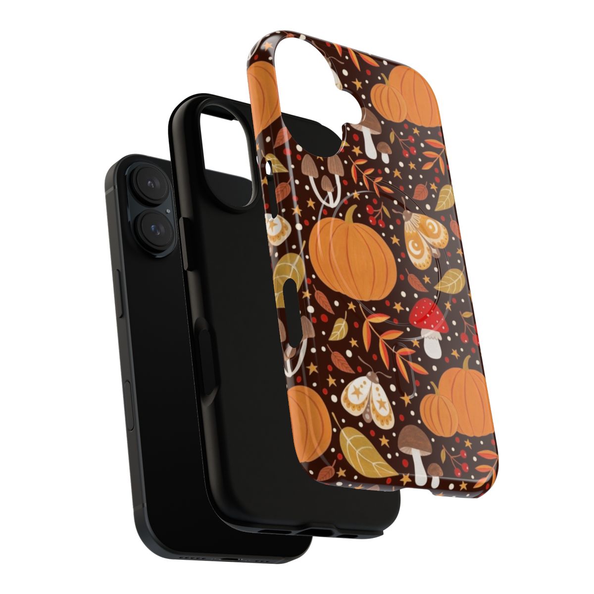 Autumn elements phone case with leaves, berries, pumpkins, and insects - Layers