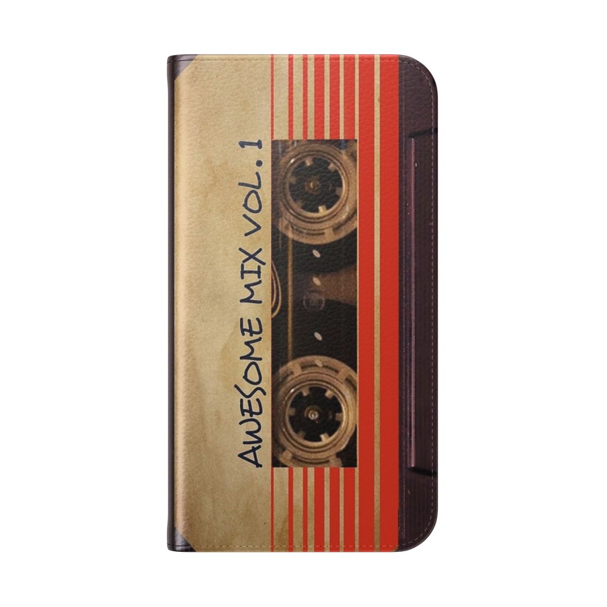 Retro vintage 80s phone case featuring the "Awesome Mix Vol 1" design - Folded Back