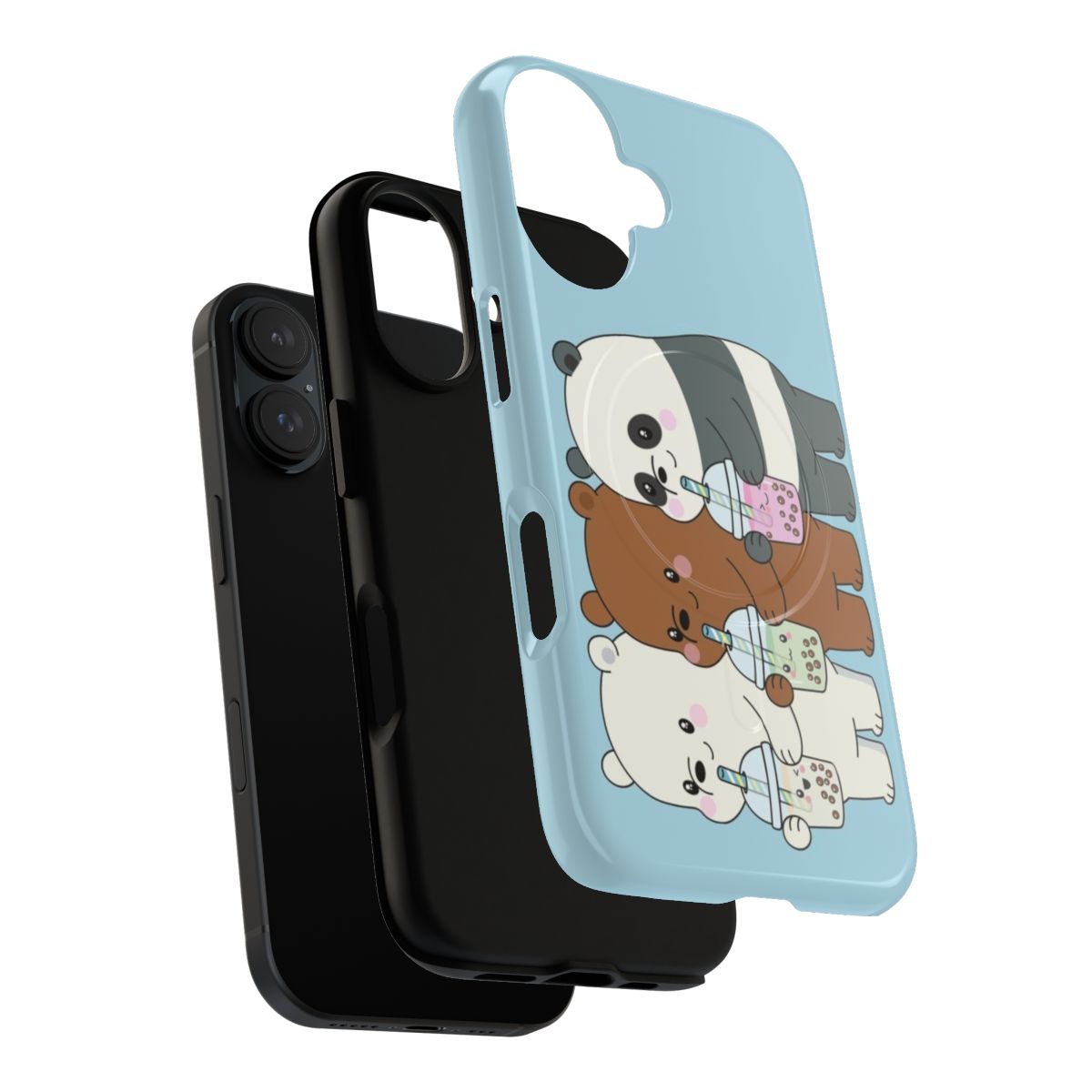 We Bare Bears themed tough and magnetic phone case with polar bear, grizzly bear, and panda bear illustration. - Layers