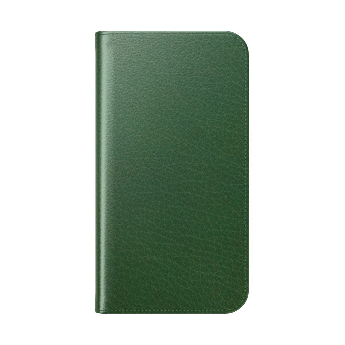 Emerald green leather phone case with premium texture and design - Folded Back